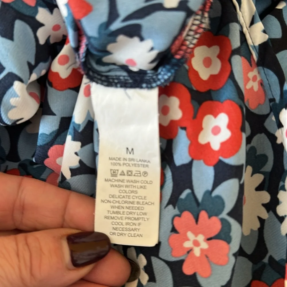 Kate Spade Daisy Shadows Caftan Dress in Blue Oversized Size M